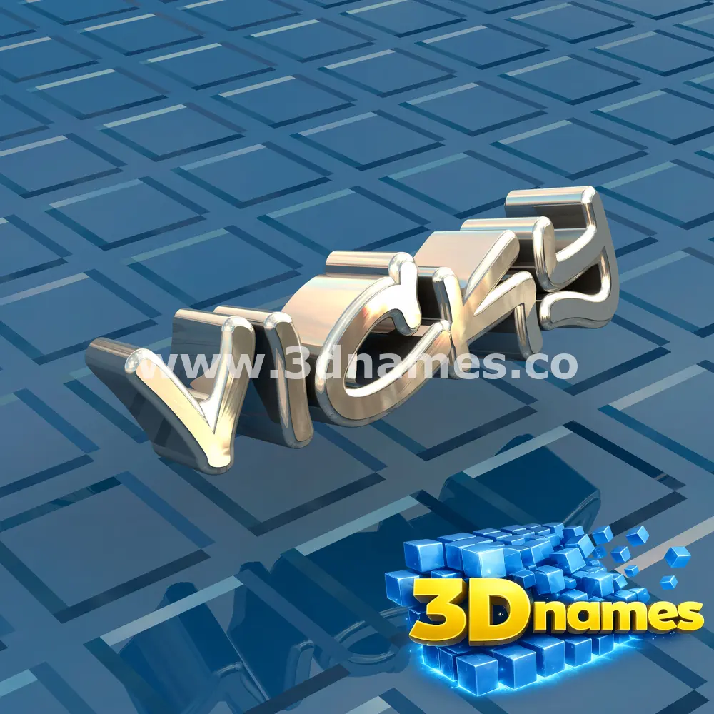 vicky in Blue Bling style - 3D name wallpaper