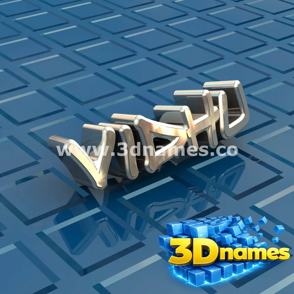 vidhu in Blue Bling style - 3D name wallpaper