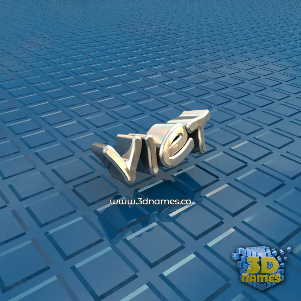 viet in Blue Bling style - 3D name wallpaper