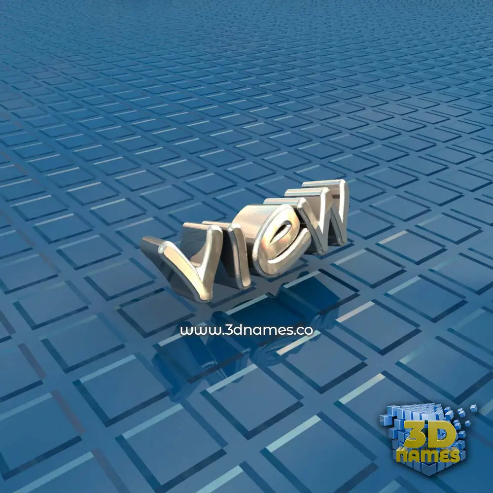 view in Blue Bling style - 3D name wallpaper