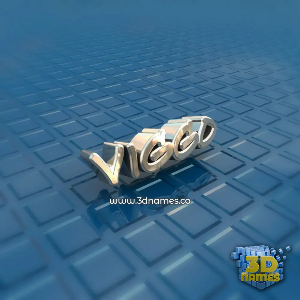 viggo in Blue Bling style - 3D name wallpaper