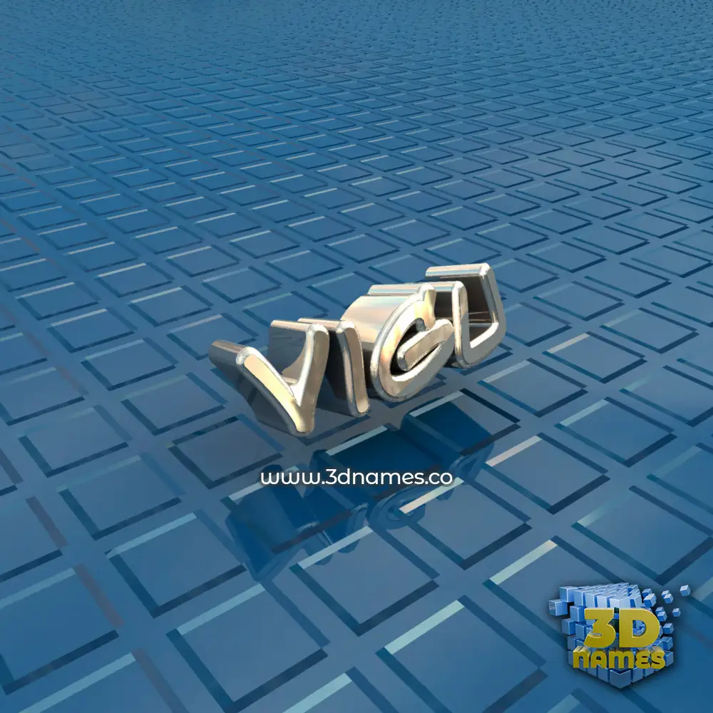 vigu in Blue Bling style - 3D name wallpaper