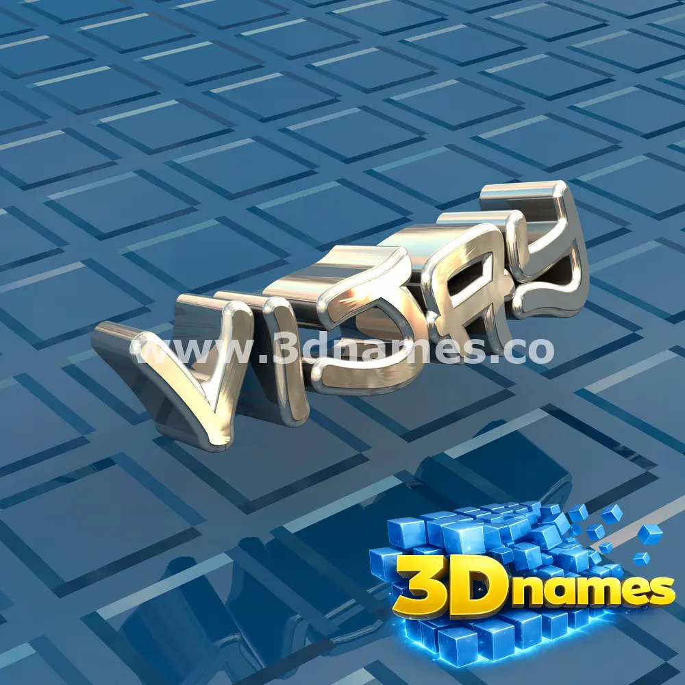 vijay in Blue Bling style - 3D name wallpaper