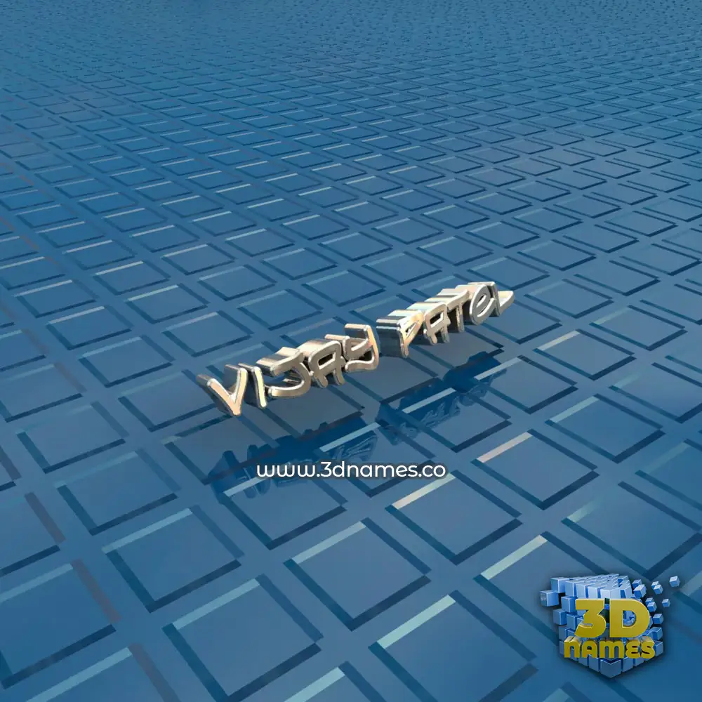 vijay patel in Blue Bling style - 3D name wallpaper