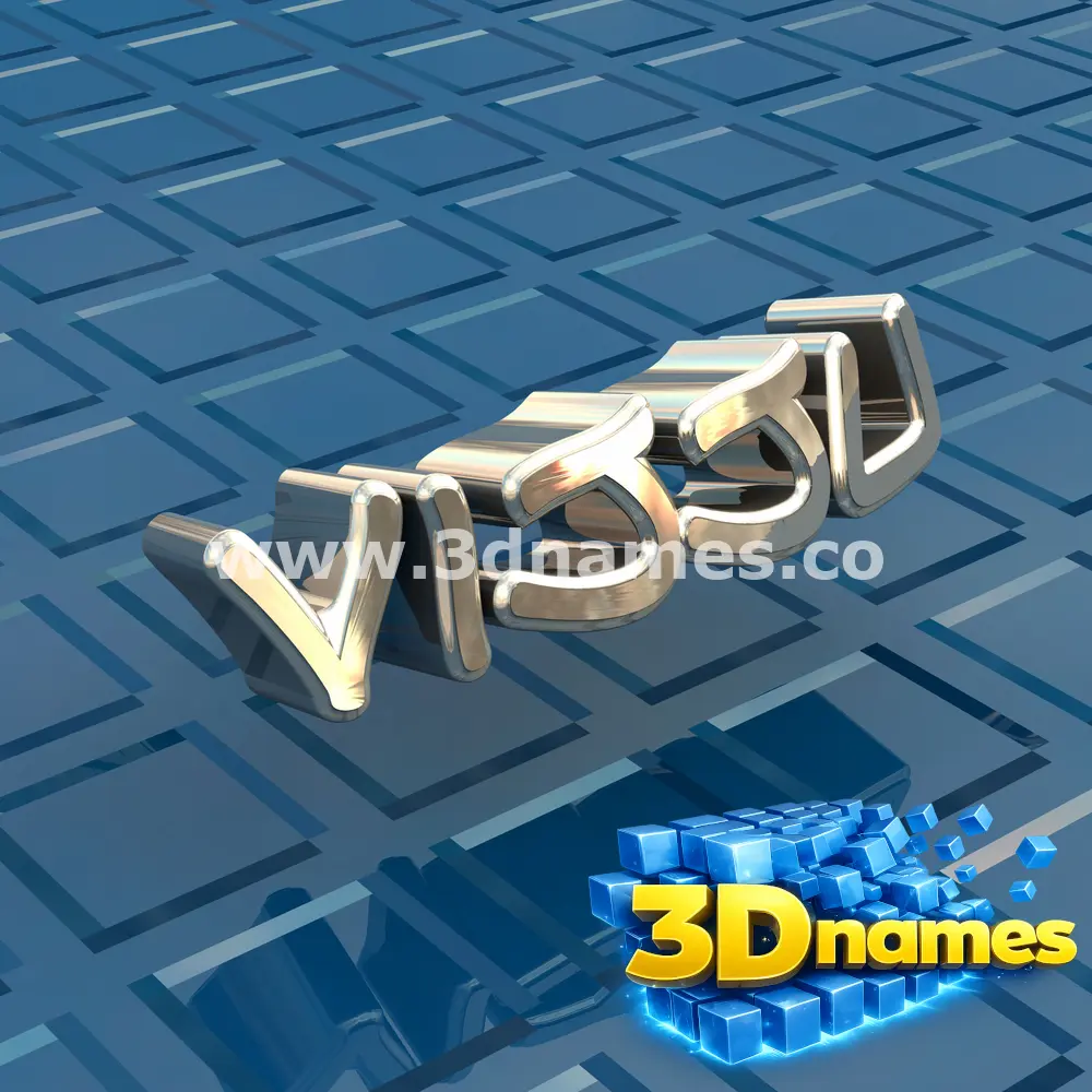 vijju in Blue Bling style - 3D name wallpaper
