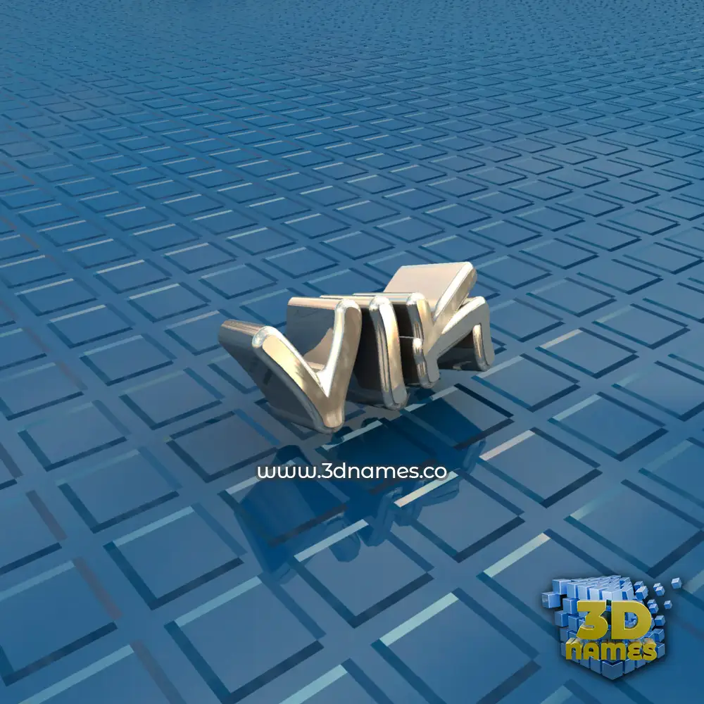 vik in Blue Bling style - 3D name wallpaper