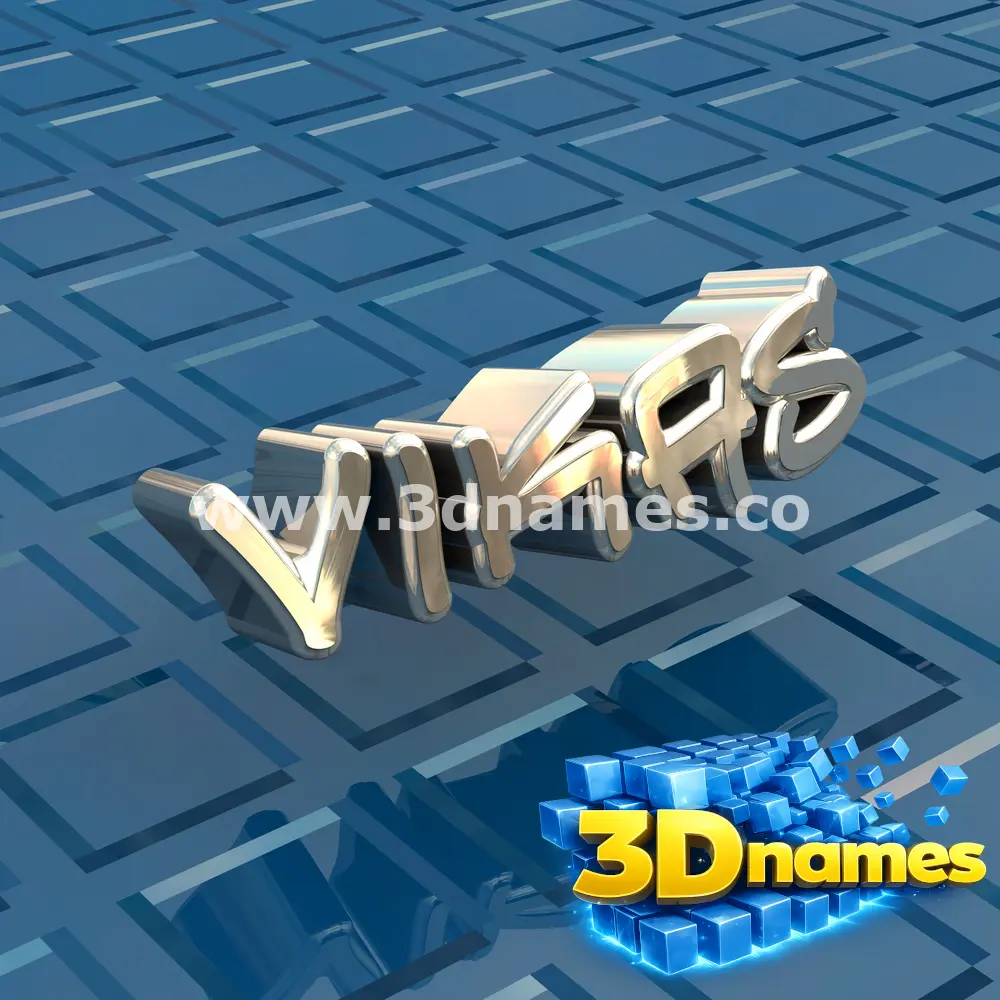 vikas in Blue Bling style - 3D name wallpaper