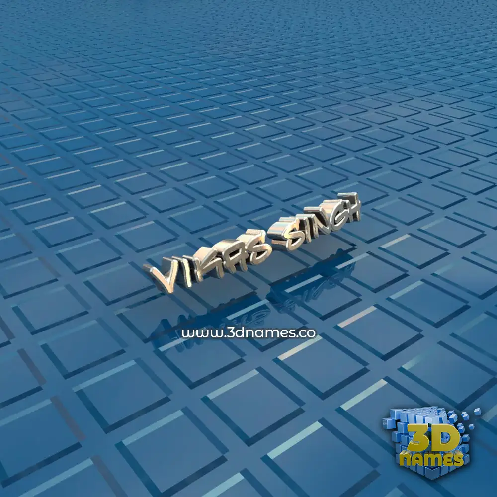 vikas singh in Blue Bling style - 3D name wallpaper