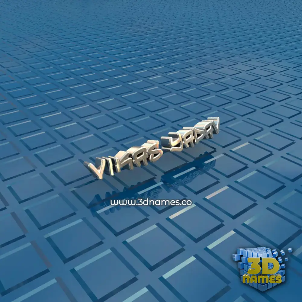 vikas yadav in Blue Bling style - 3D name wallpaper