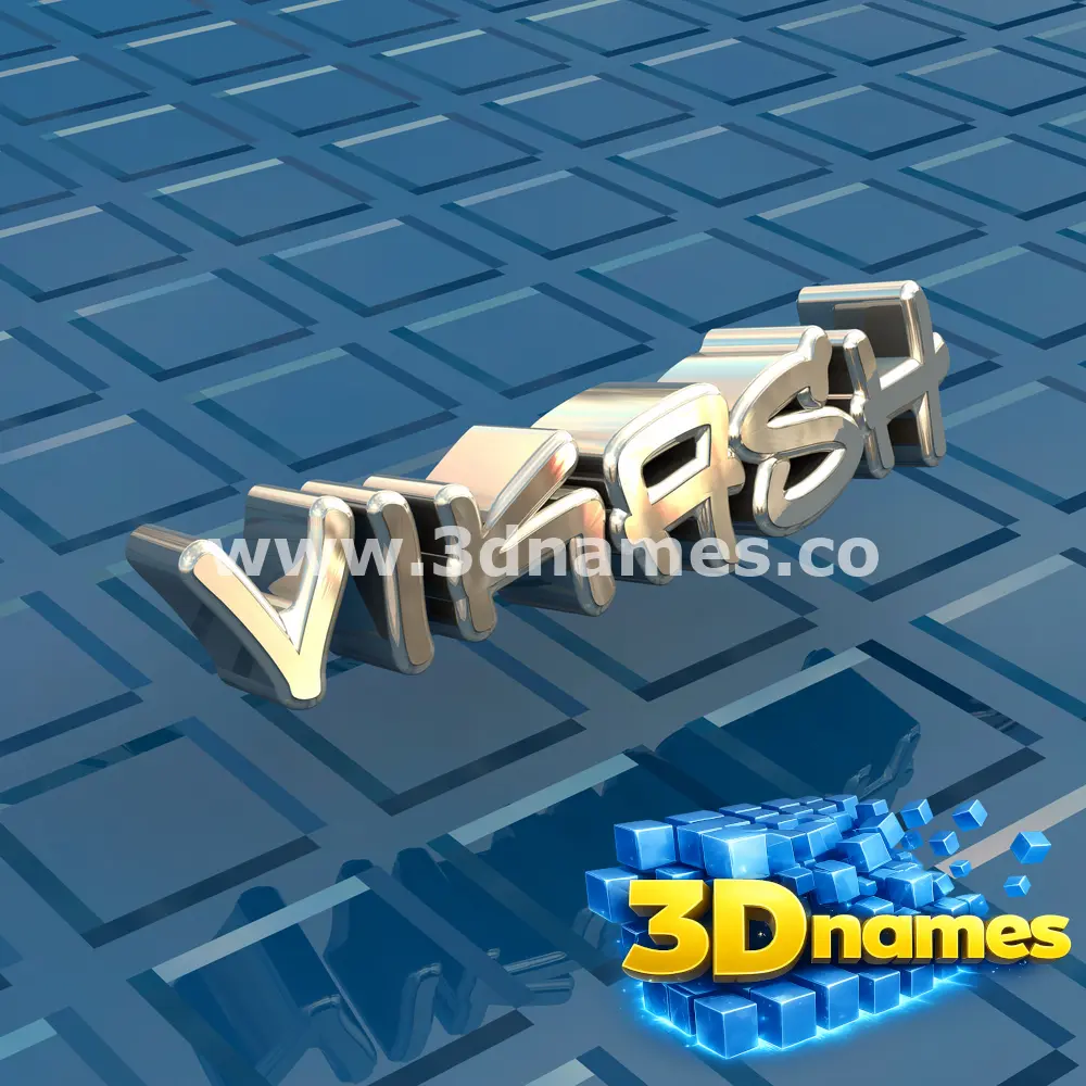 vikash in Blue Bling style - 3D name wallpaper