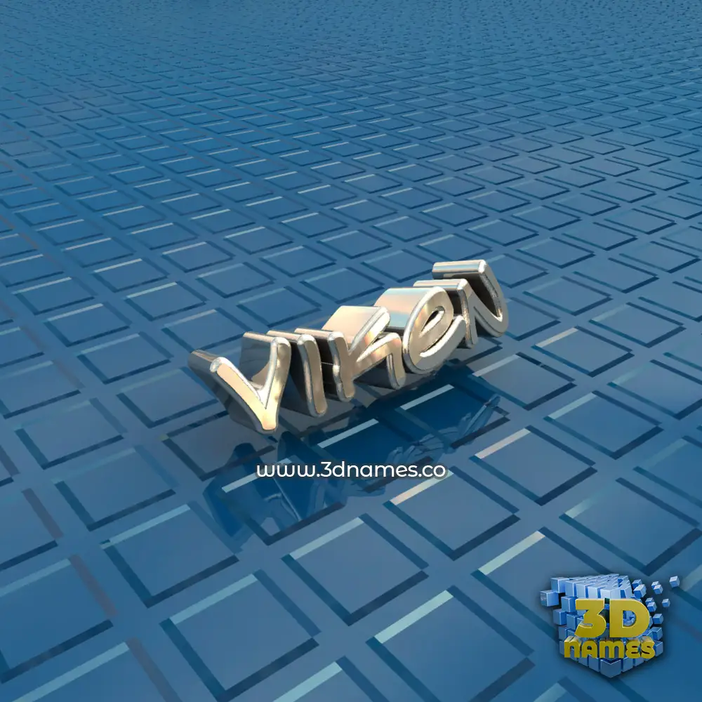 viken in Blue Bling style - 3D name wallpaper