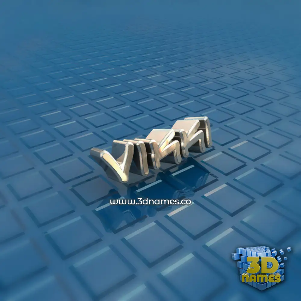 vikki in Blue Bling style - 3D name wallpaper