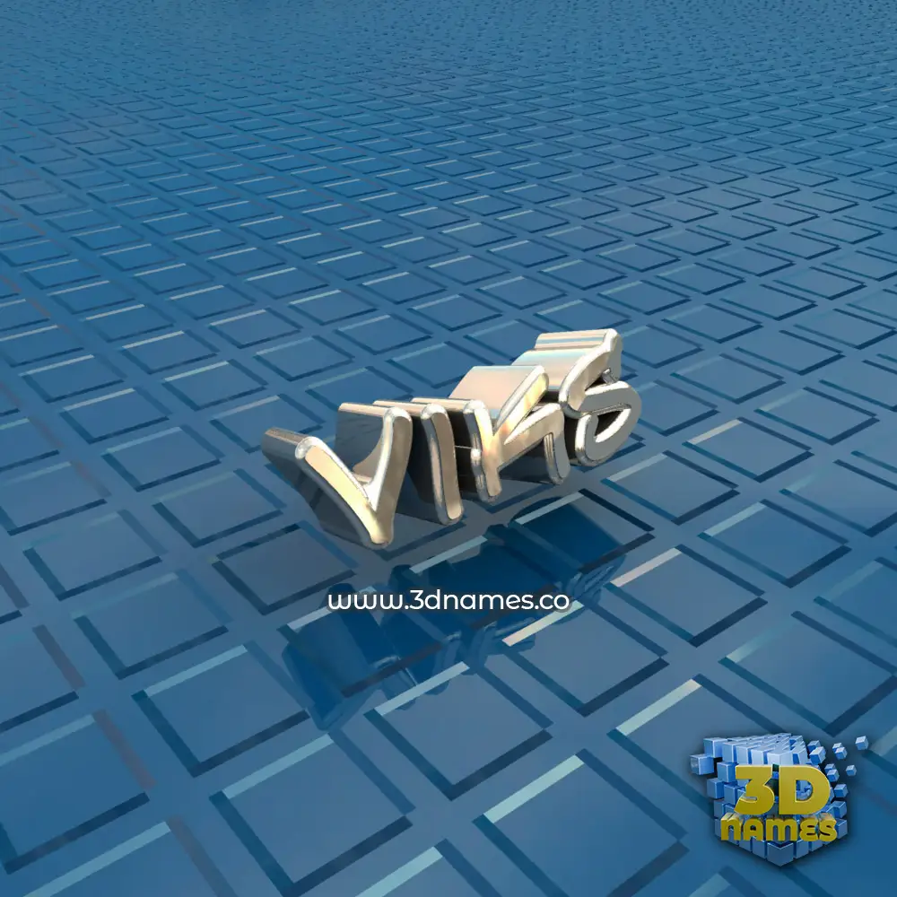 viks in Blue Bling style - 3D name wallpaper