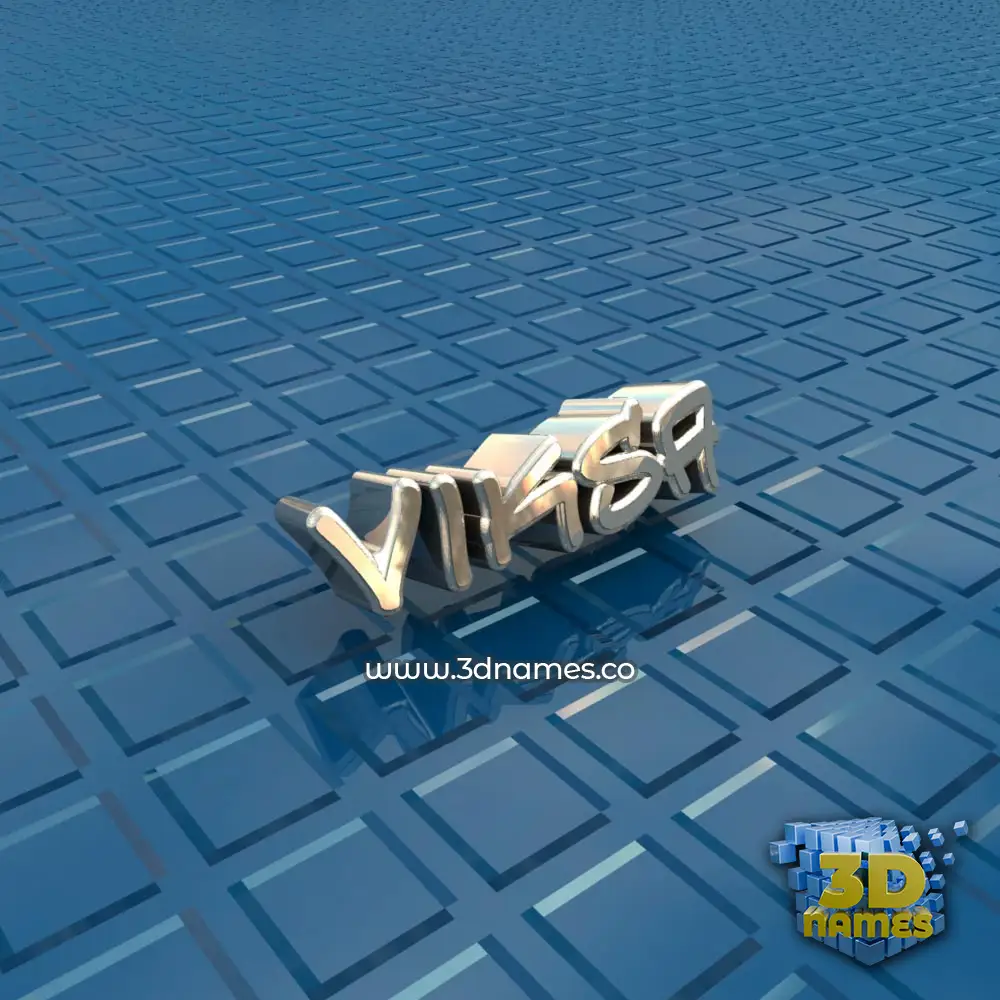 viksa in Blue Bling style - 3D name wallpaper