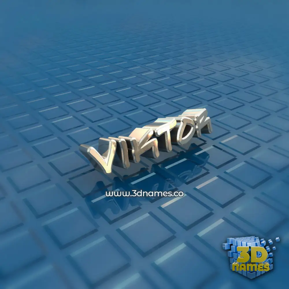 viktor in Blue Bling style - 3D name wallpaper