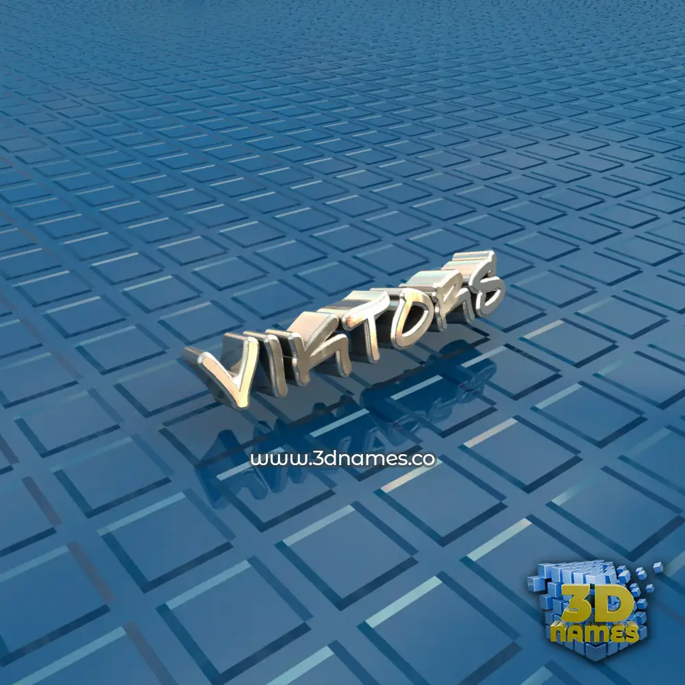 viktors in Blue Bling style - 3D name wallpaper