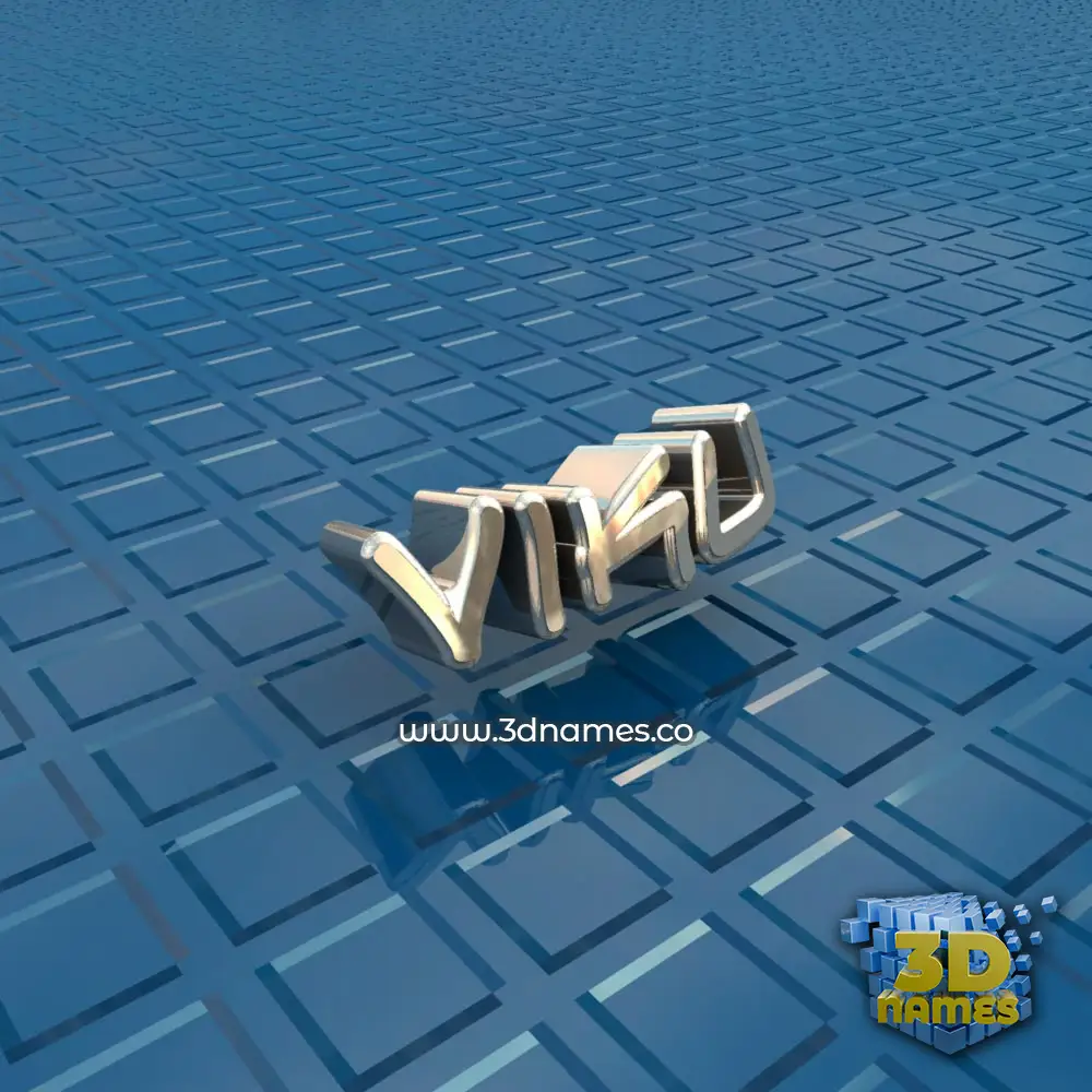 viku in Blue Bling style - 3D name wallpaper