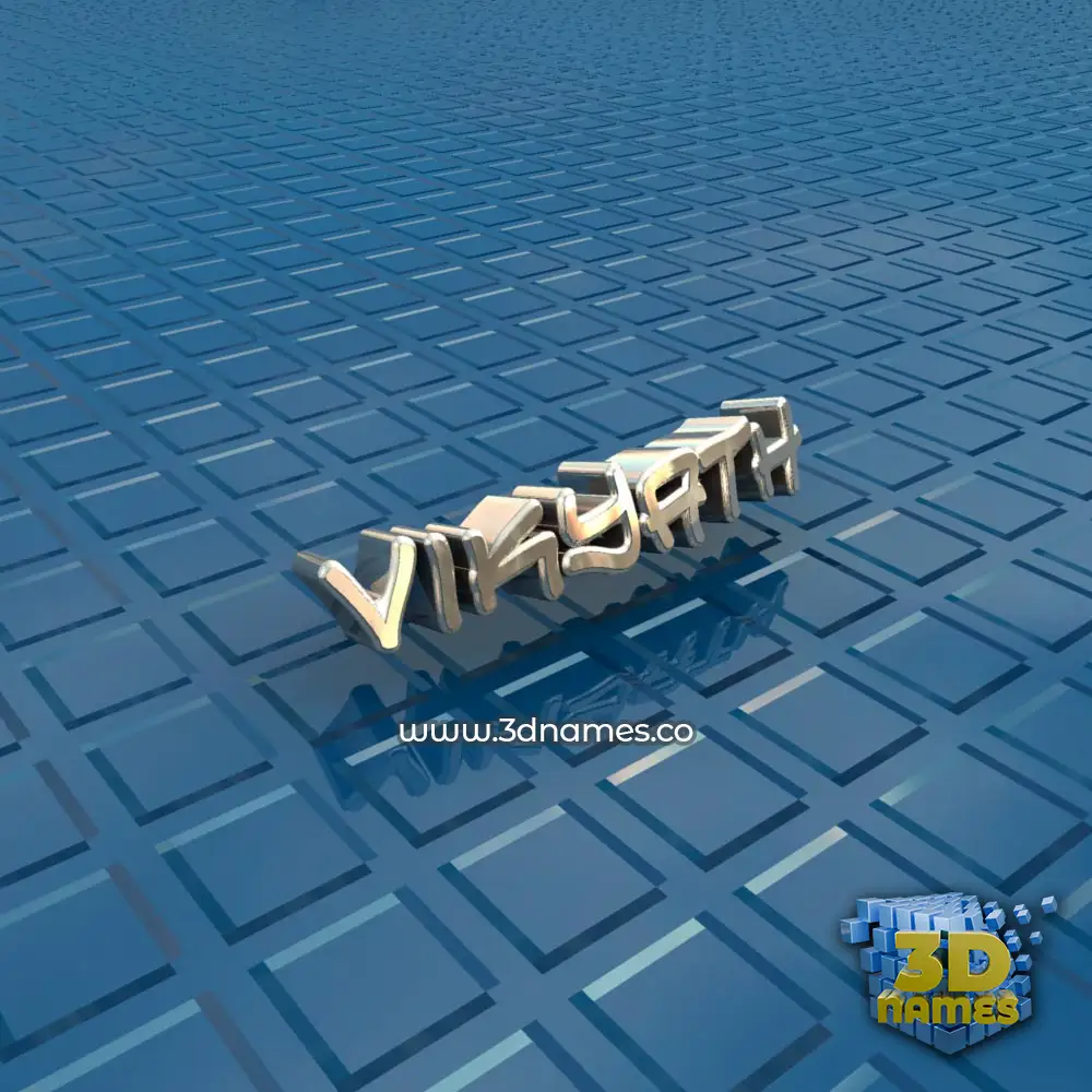 vikyath in Blue Bling style - 3D name wallpaper