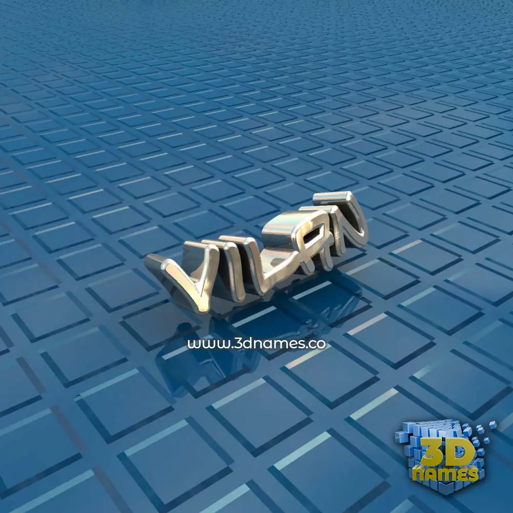 vilan in Blue Bling style - 3D name wallpaper