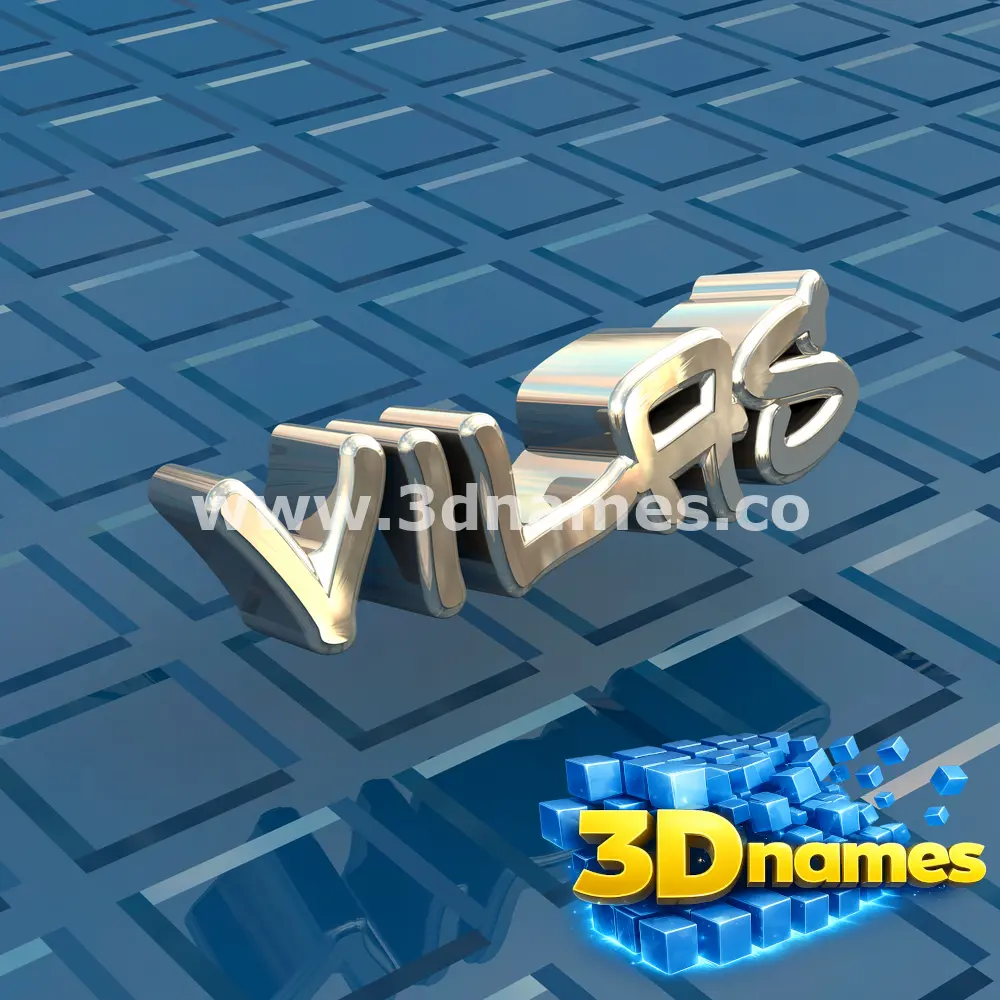 vilas in Blue Bling style - 3D name wallpaper