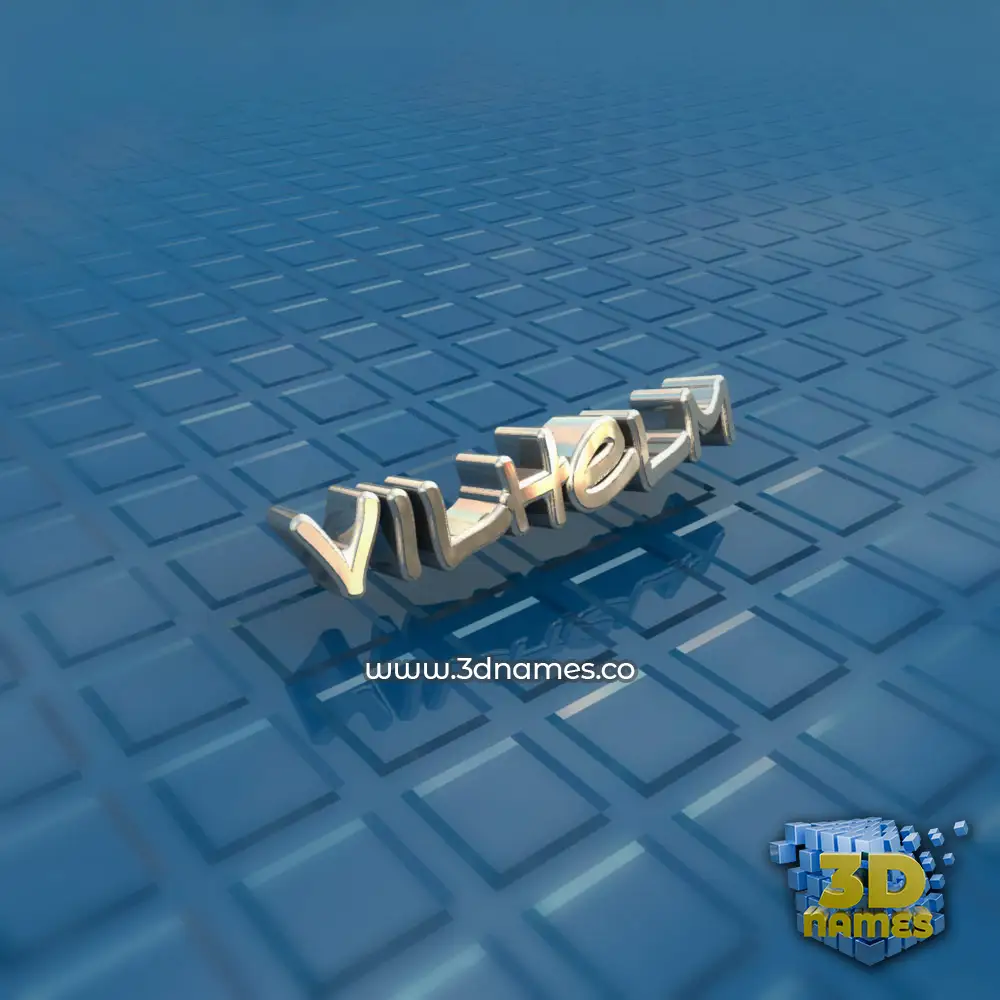 vilhelm in Blue Bling style - 3D name wallpaper