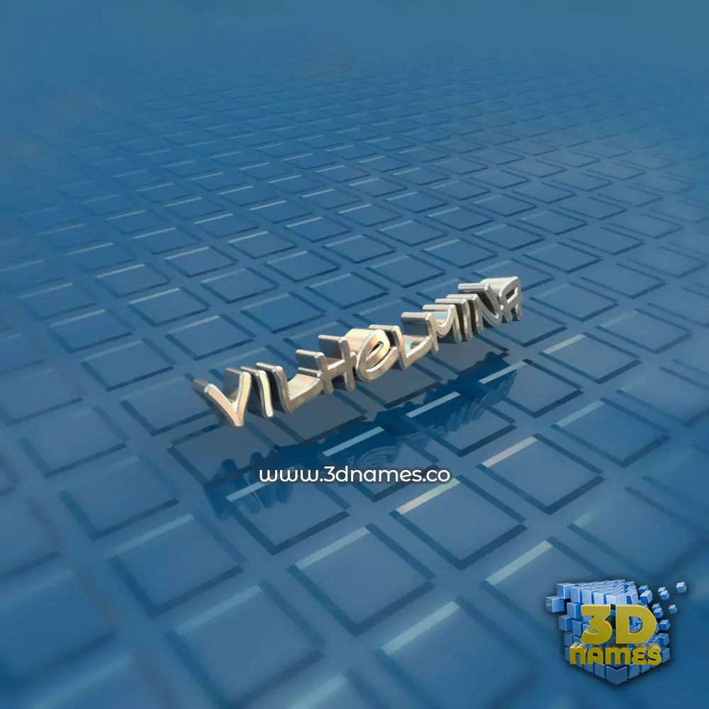 vilhelmina in Blue Bling style - 3D name wallpaper