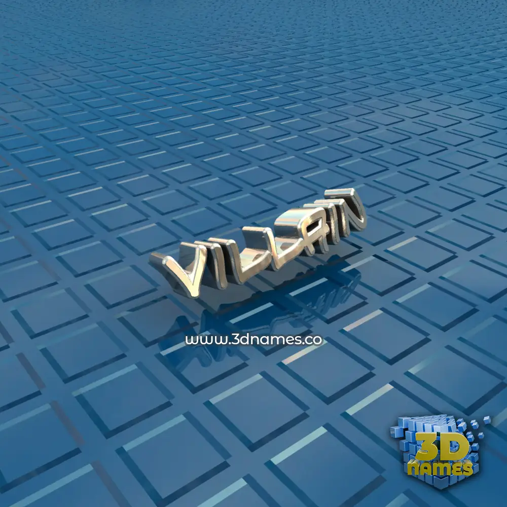 villain in Blue Bling style - 3D name wallpaper