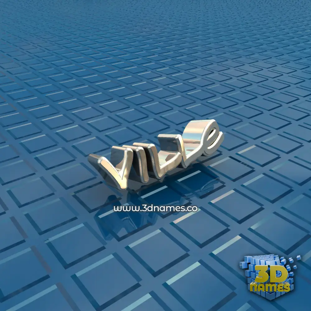 ville in Blue Bling style - 3D name wallpaper