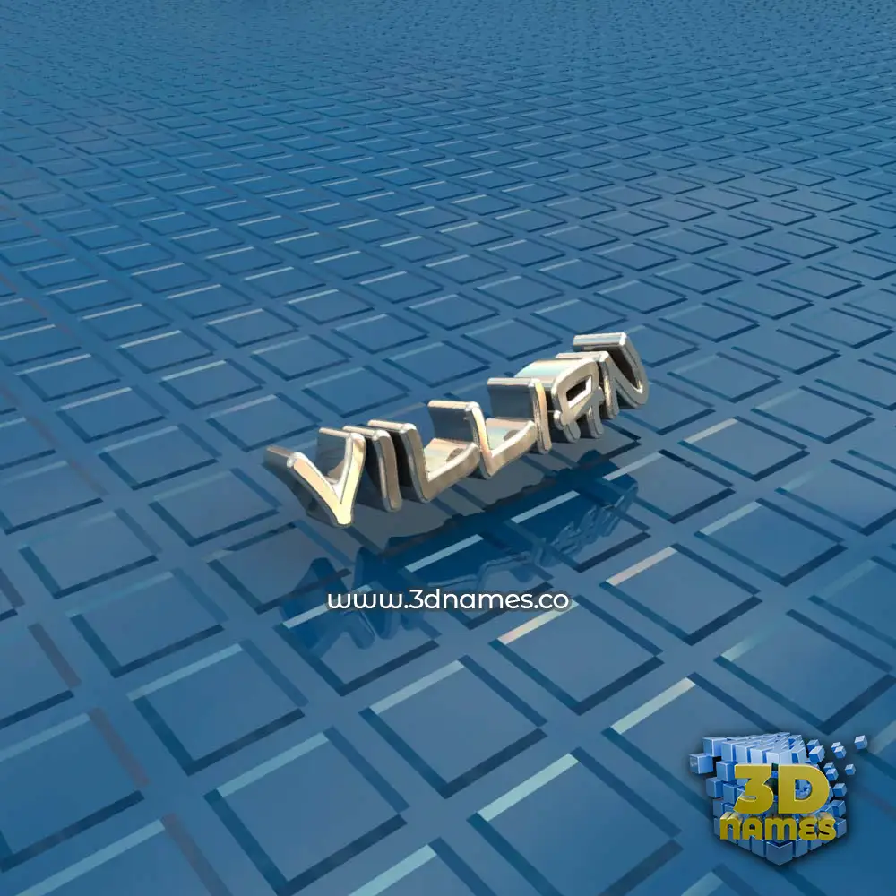 villian in Blue Bling style - 3D name wallpaper
