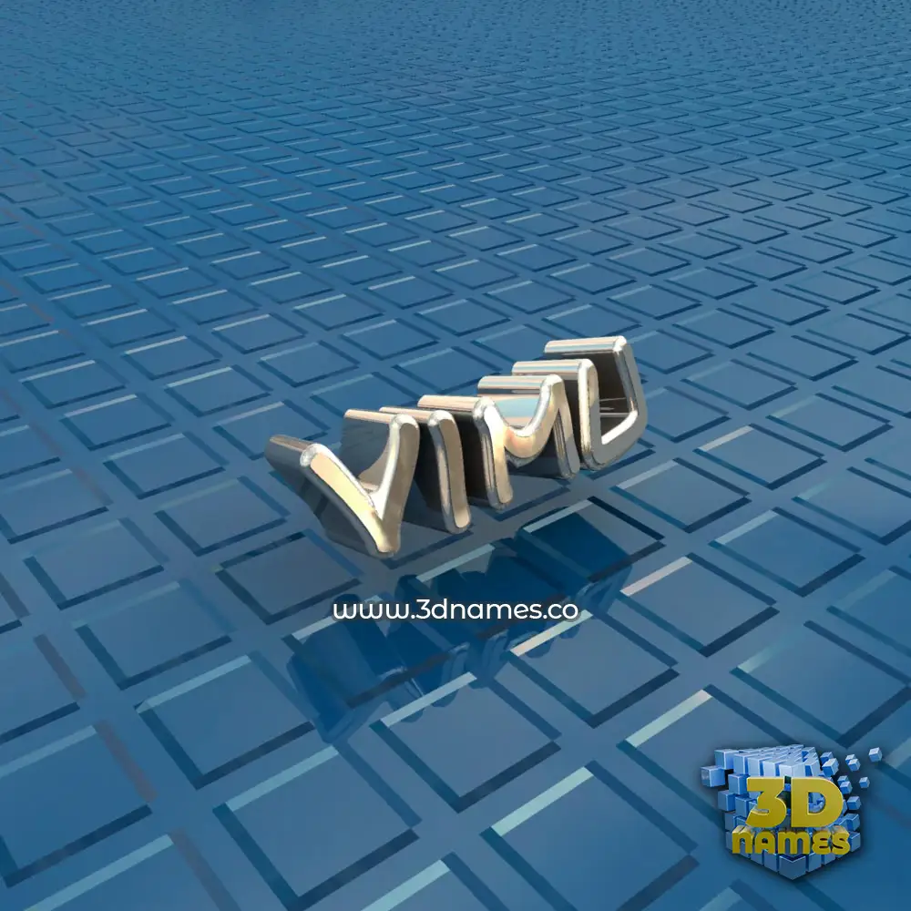 vimu in Blue Bling style - 3D name wallpaper
