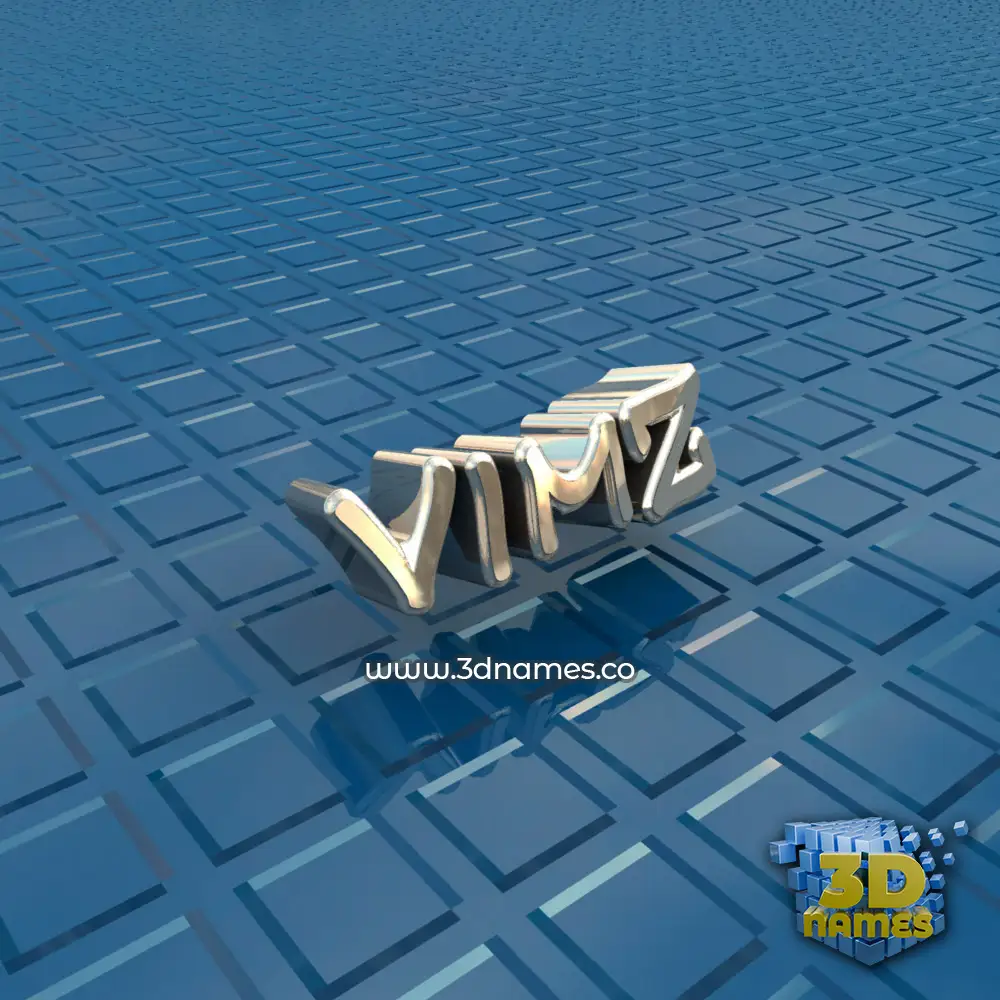 vimz in Blue Bling style - 3D name wallpaper