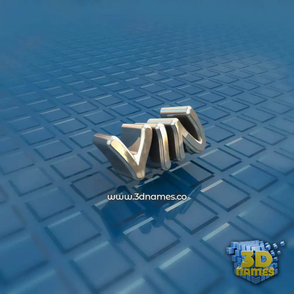vin in Blue Bling style - 3D name wallpaper