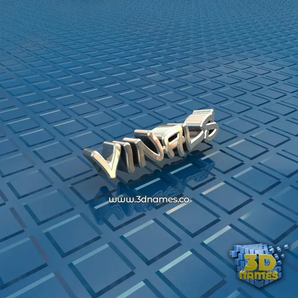 vinals in Blue Bling style - 3D name wallpaper