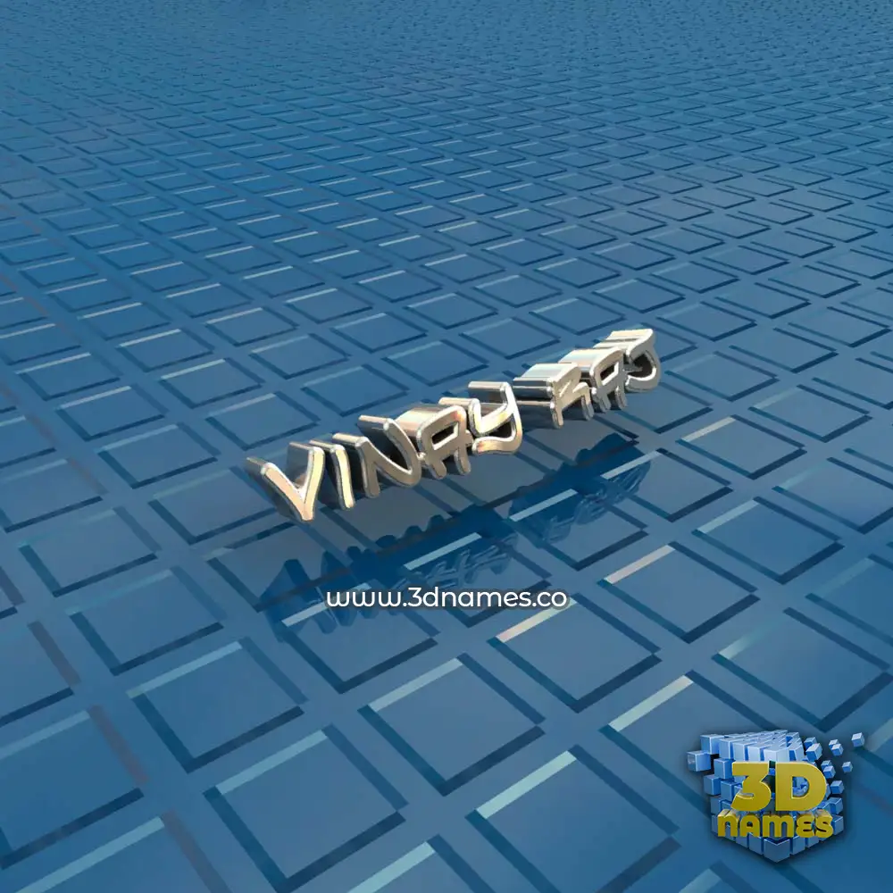 vinay raj in Blue Bling style - 3D name wallpaper