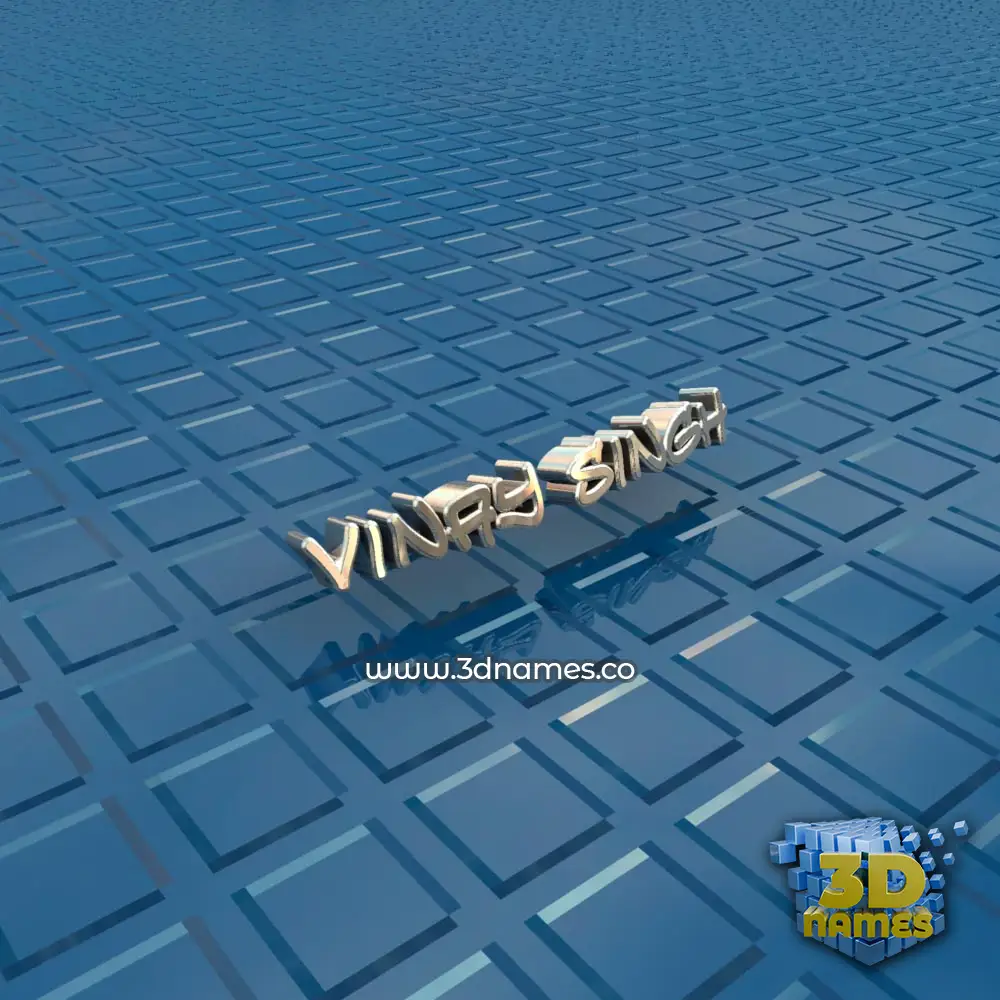vinay singh in Blue Bling style - 3D name wallpaper