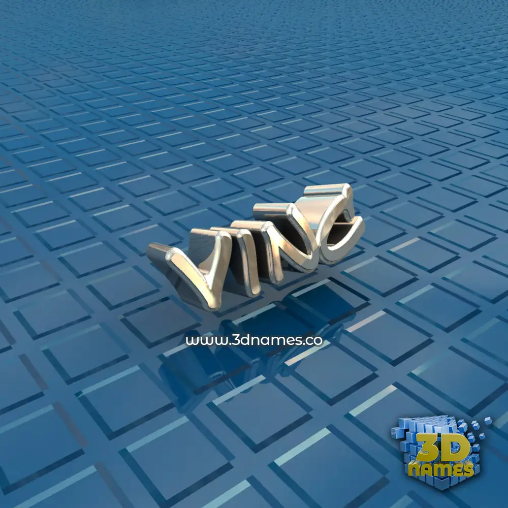 vinc in Blue Bling style - 3D name wallpaper