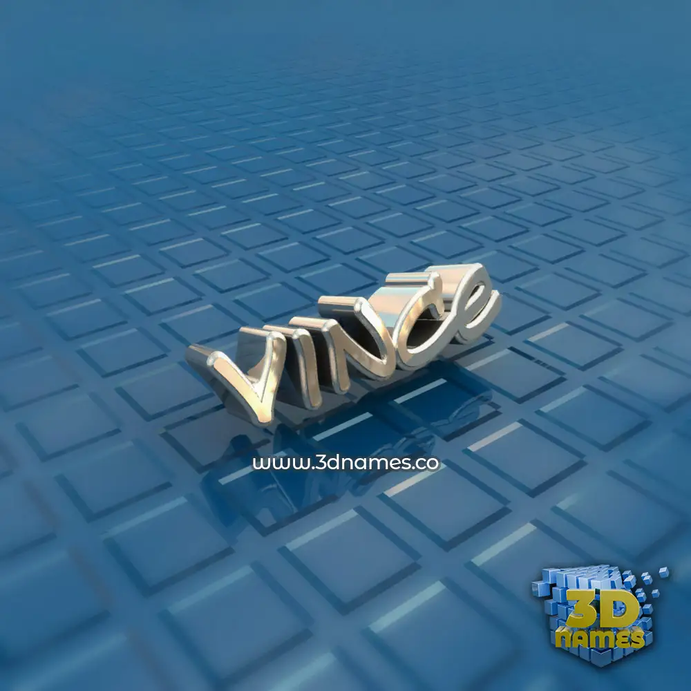 vince in Blue Bling style - 3D name wallpaper