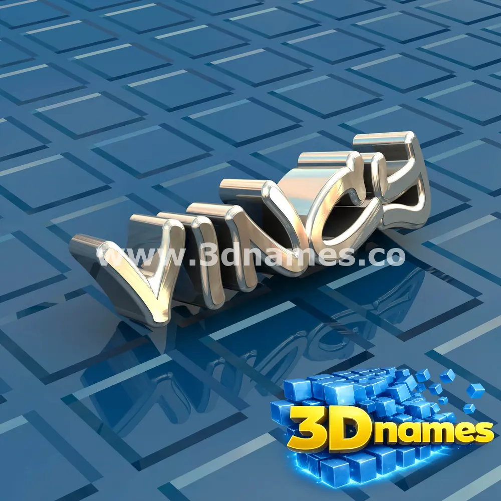 vincy in Blue Bling style - 3D name wallpaper