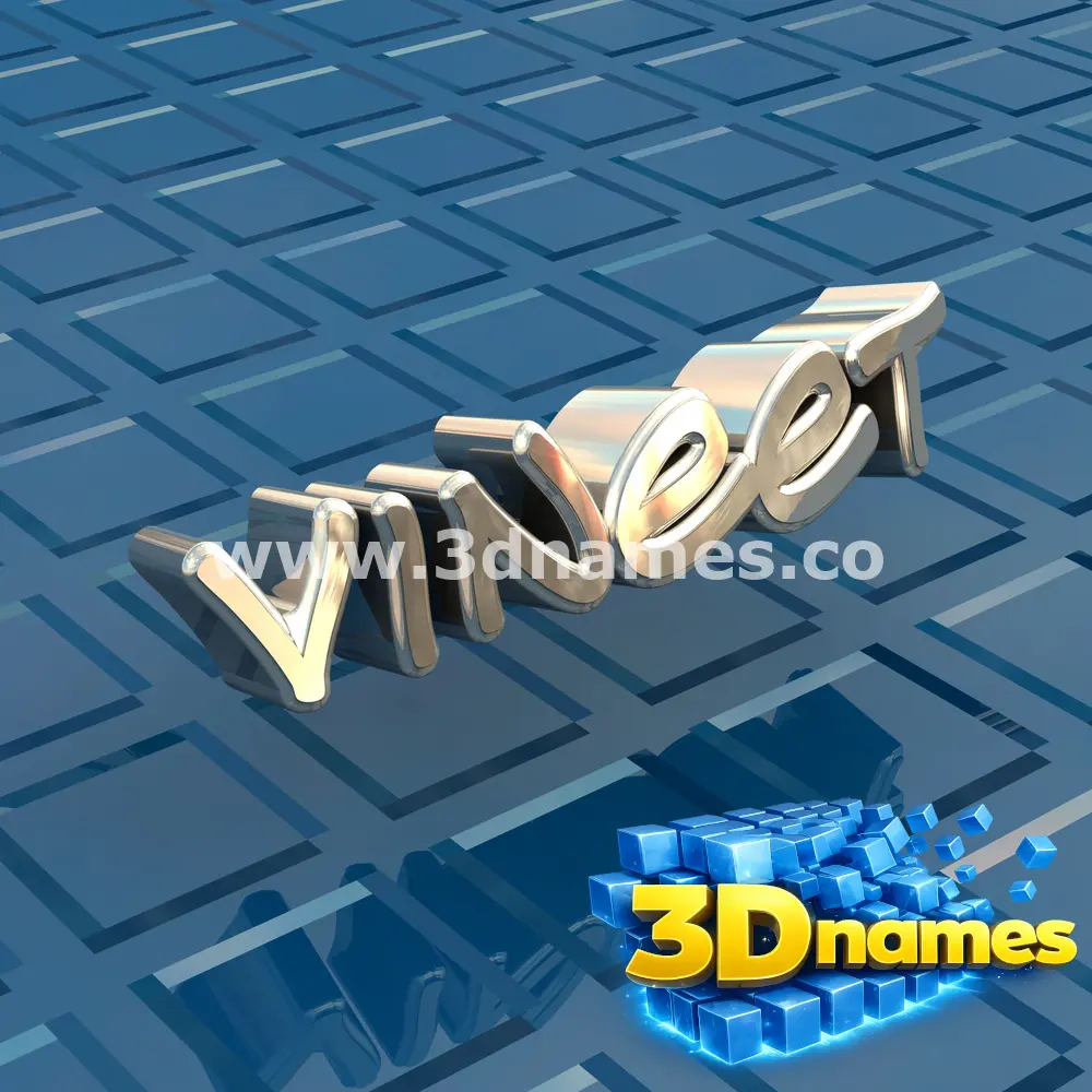 vineet in Blue Bling style - 3D name wallpaper