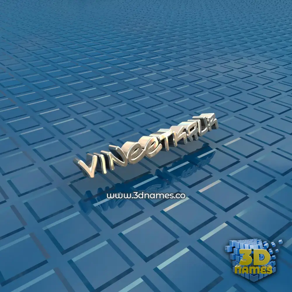 vineetkaur in Blue Bling style - 3D name wallpaper