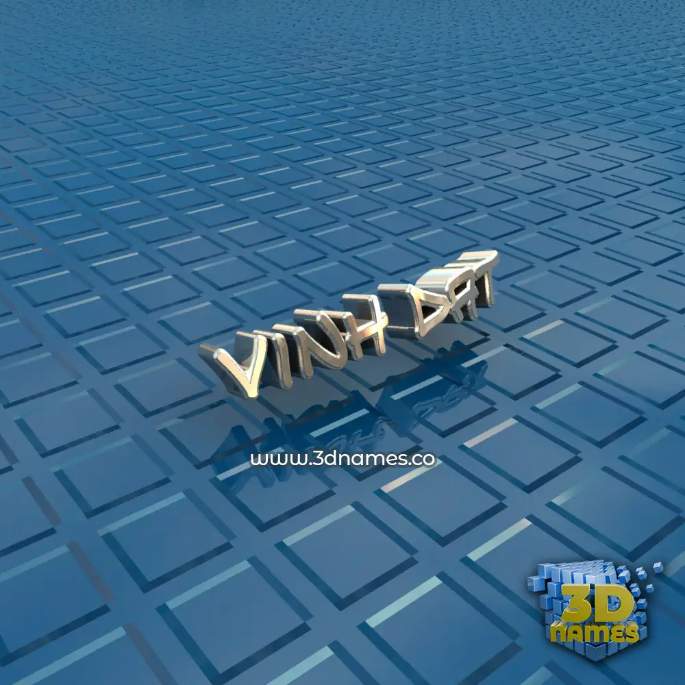 vinh dat in Blue Bling style - 3D name wallpaper