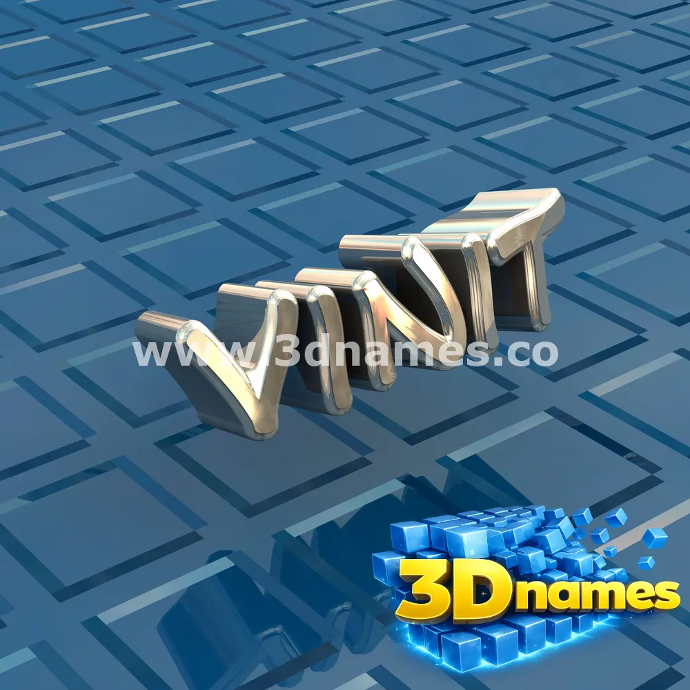 vinit in Blue Bling style - 3D name wallpaper