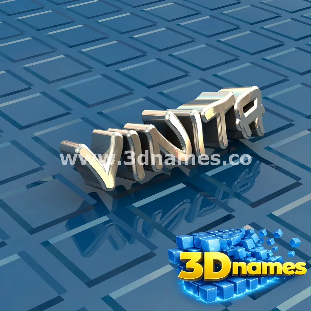 vinita in Blue Bling style - 3D name wallpaper