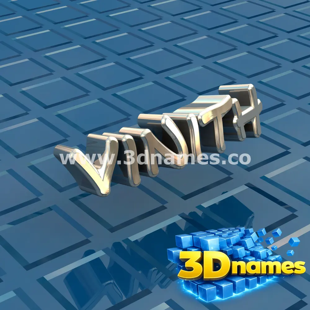 vinith in Blue Bling style - 3D name wallpaper