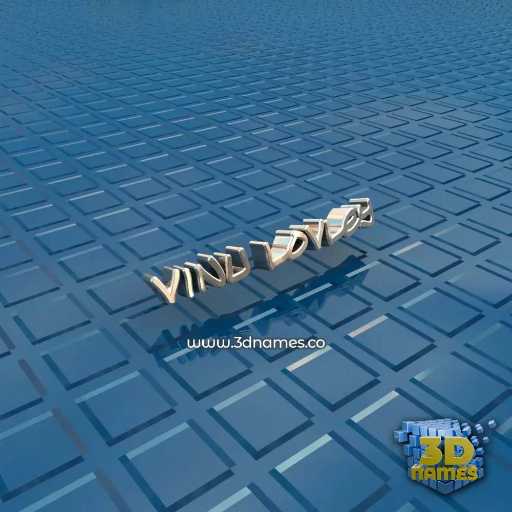 vinu lovley in Blue Bling style - 3D name wallpaper