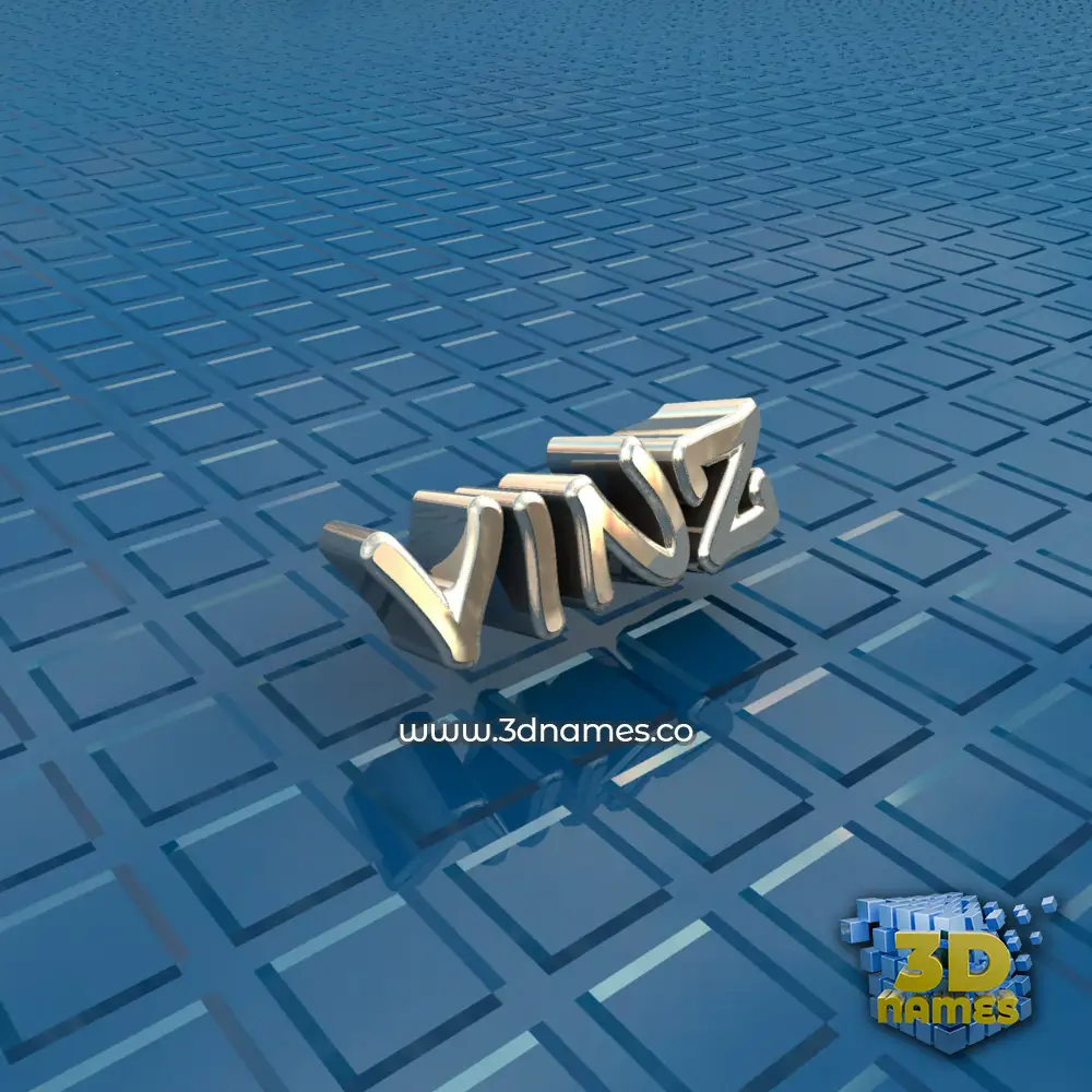 vinz in Blue Bling style - 3D name wallpaper