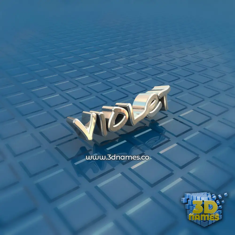 violet in Blue Bling style - 3D name wallpaper