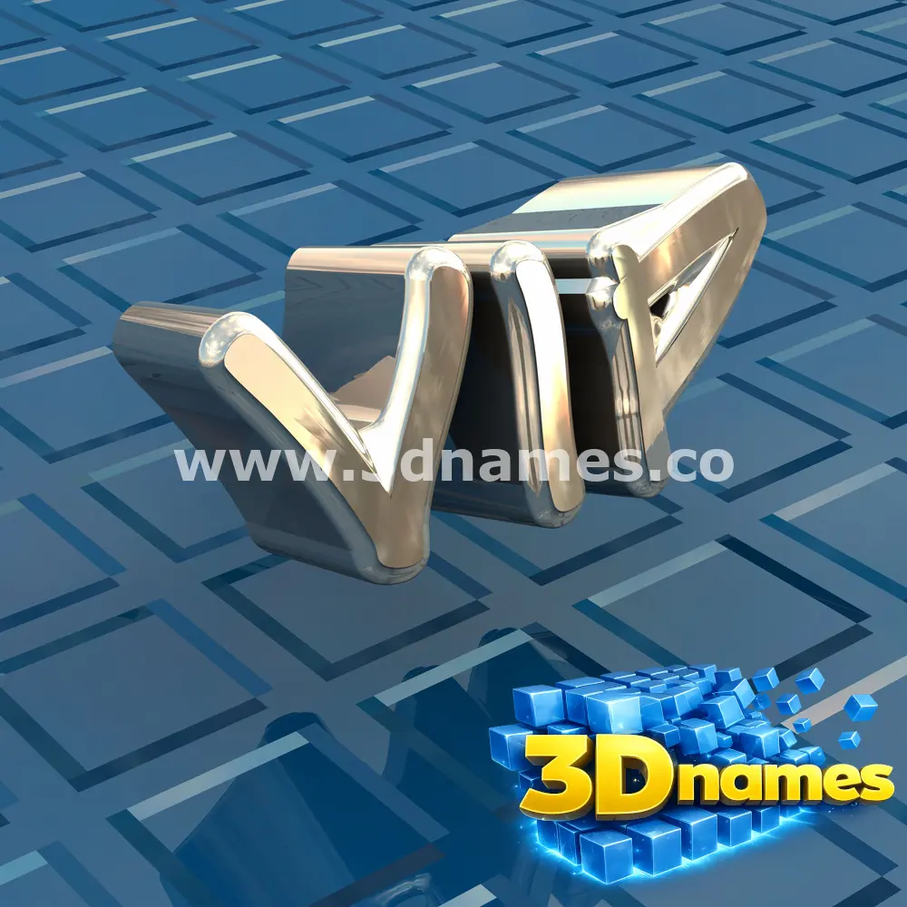 vip in Blue Bling style - 3D name wallpaper