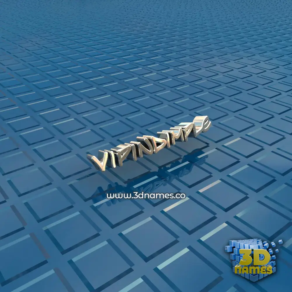 vipindimple in Blue Bling style - 3D name wallpaper