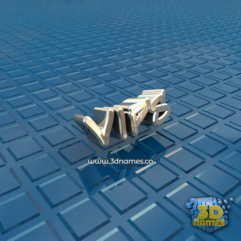vips in Blue Bling style - 3D name wallpaper